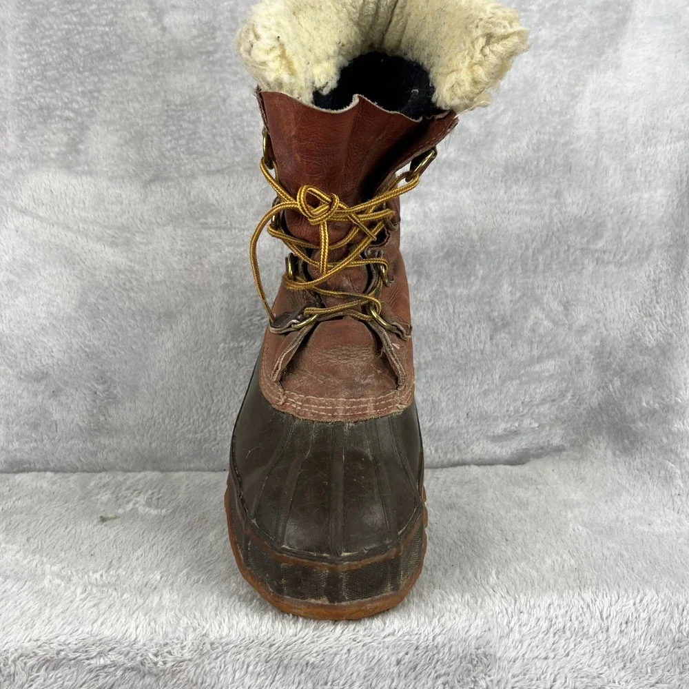 Rico Insulated Leather Duck Boots 11 Brown Men Vintage Winter Work Outdoor Boots